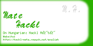 mate hackl business card